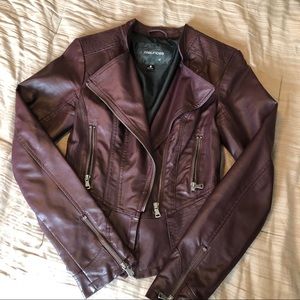 Maurices Maroon Faux Leather Jacket